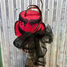 Load image into Gallery viewer, Women&#39;s Steampunk Red Top Hat Lace Feathers Beads - Phoenix Menswear