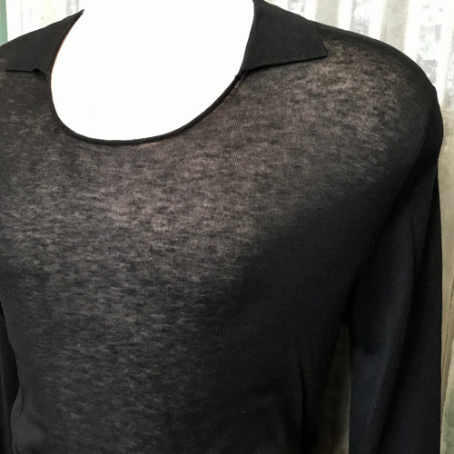 Zara Man Fine Modal Black Jumper with Collar Sz L - New - OOAK - Phoenix Menswear