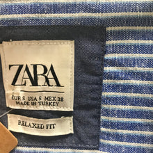 Load image into Gallery viewer, Zara Man Linen L/S Shirt Blue White Stripe Sz M - OOAK - Phoenix Menswear