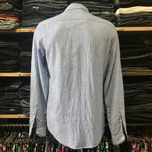 Load image into Gallery viewer, Zara Man Linen L/S Shirt Blue White Stripe Sz M - OOAK - Phoenix Menswear